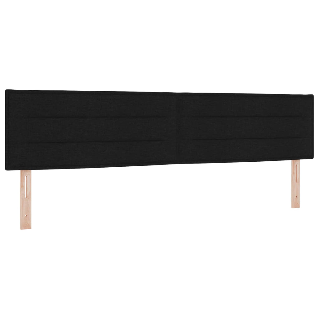 vidaXL Łóżko kontynentalne z materacem Czarny 200 x 200 cm tkanina
