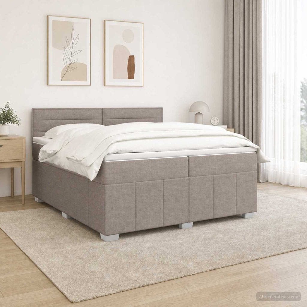 vidaXL Łóżko kontynentalne z materacem Ciemnoszary 200 x 200 cm