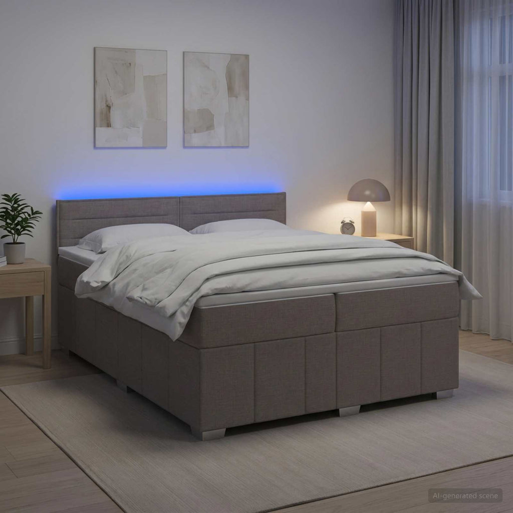 vidaXL Łóżko kontynentalne z materacem Ciemnoszary 200 x 200 cm