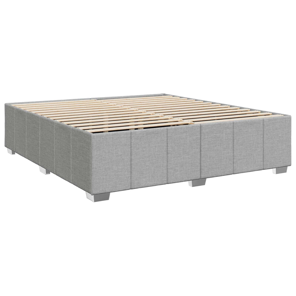 vidaXL Łóżko kontynentalne z materacem jasnoszary 200 x 200 cm tkanina