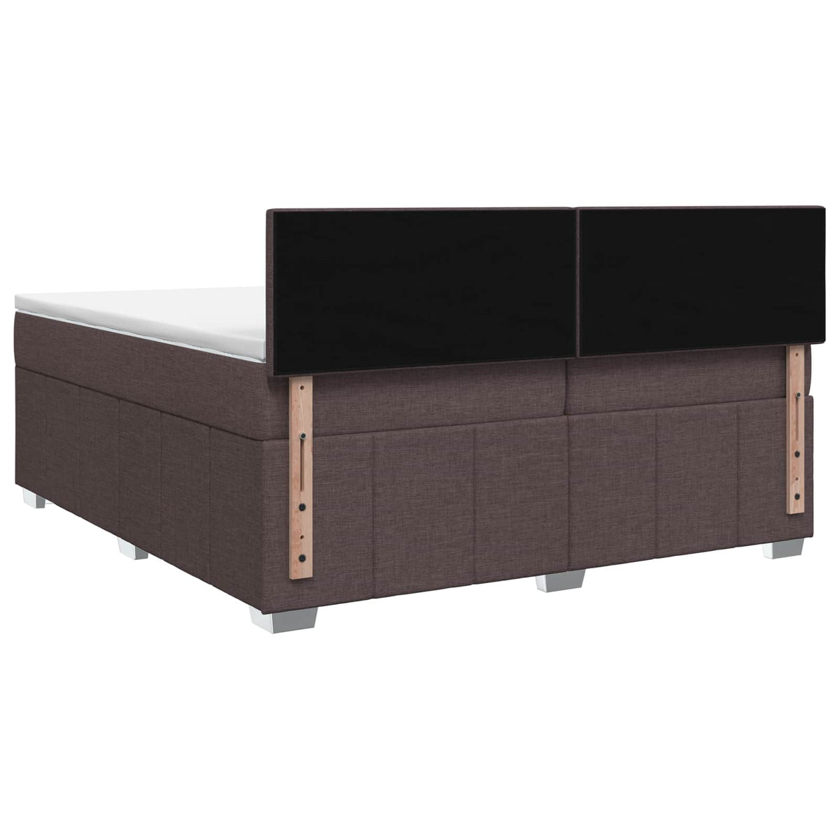 vidaXL Łóżko kontynentalne z materacem Ciemny brąz 200 x 200 cm