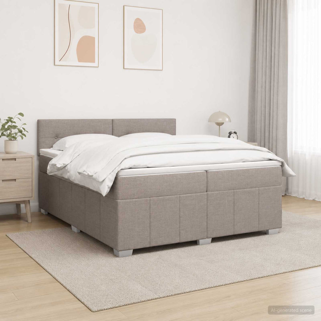 vidaXL Łóżko kontynentalne z materacem Ciemnoszary 200 x 200 cm