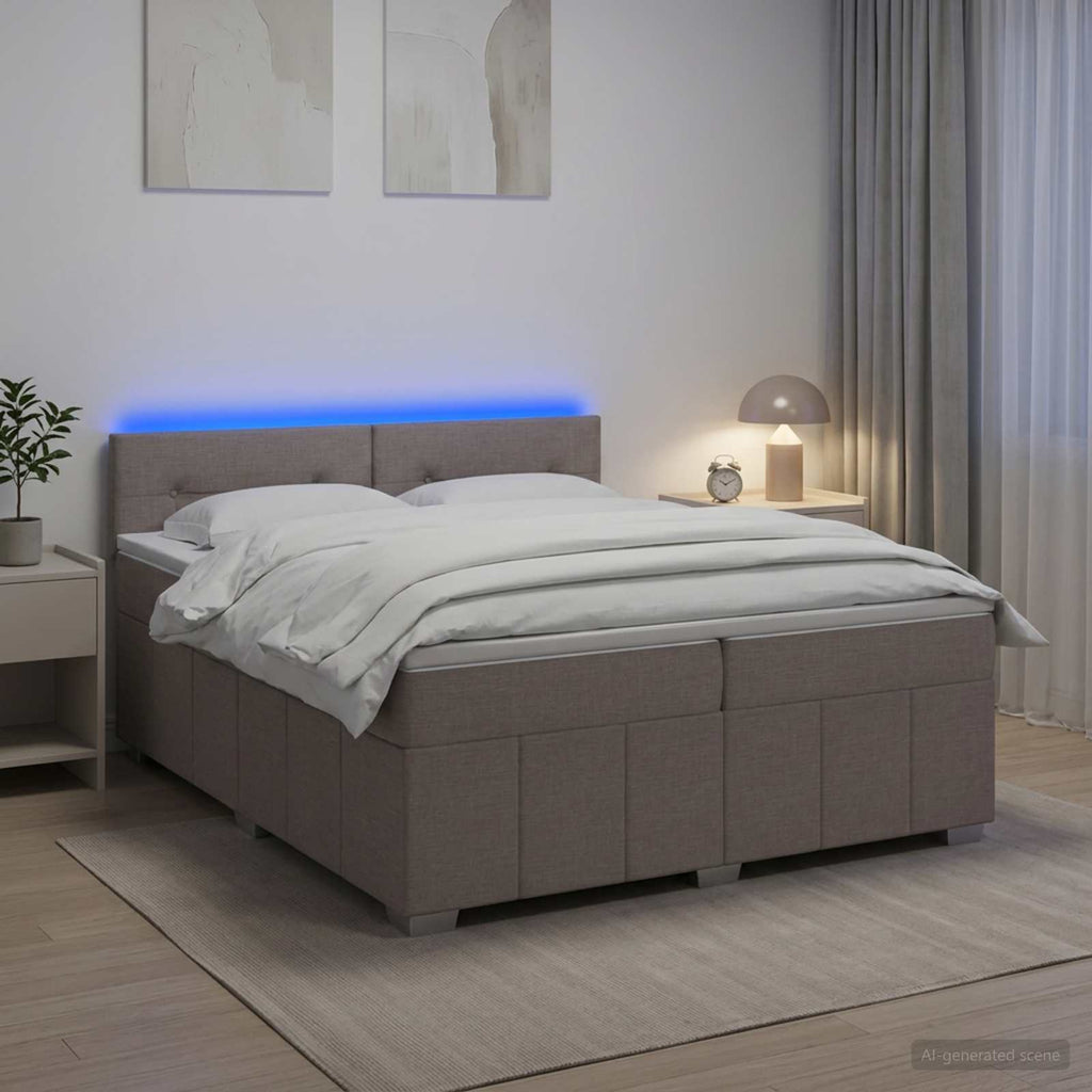 vidaXL Łóżko kontynentalne z materacem Ciemnoszary 200 x 200 cm