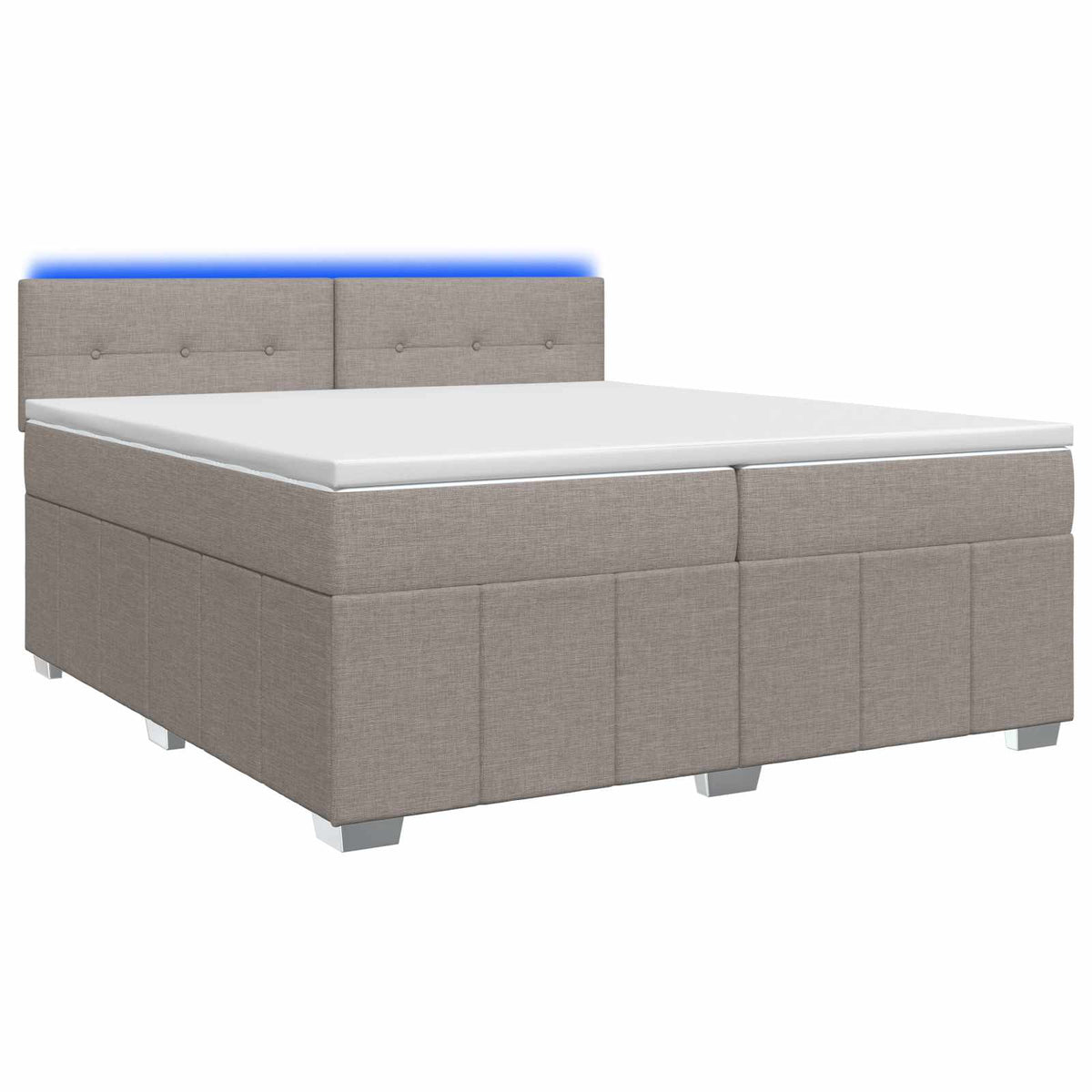 vidaXL Łóżko kontynentalne z materacem Ciemnoszary 200 x 200 cm