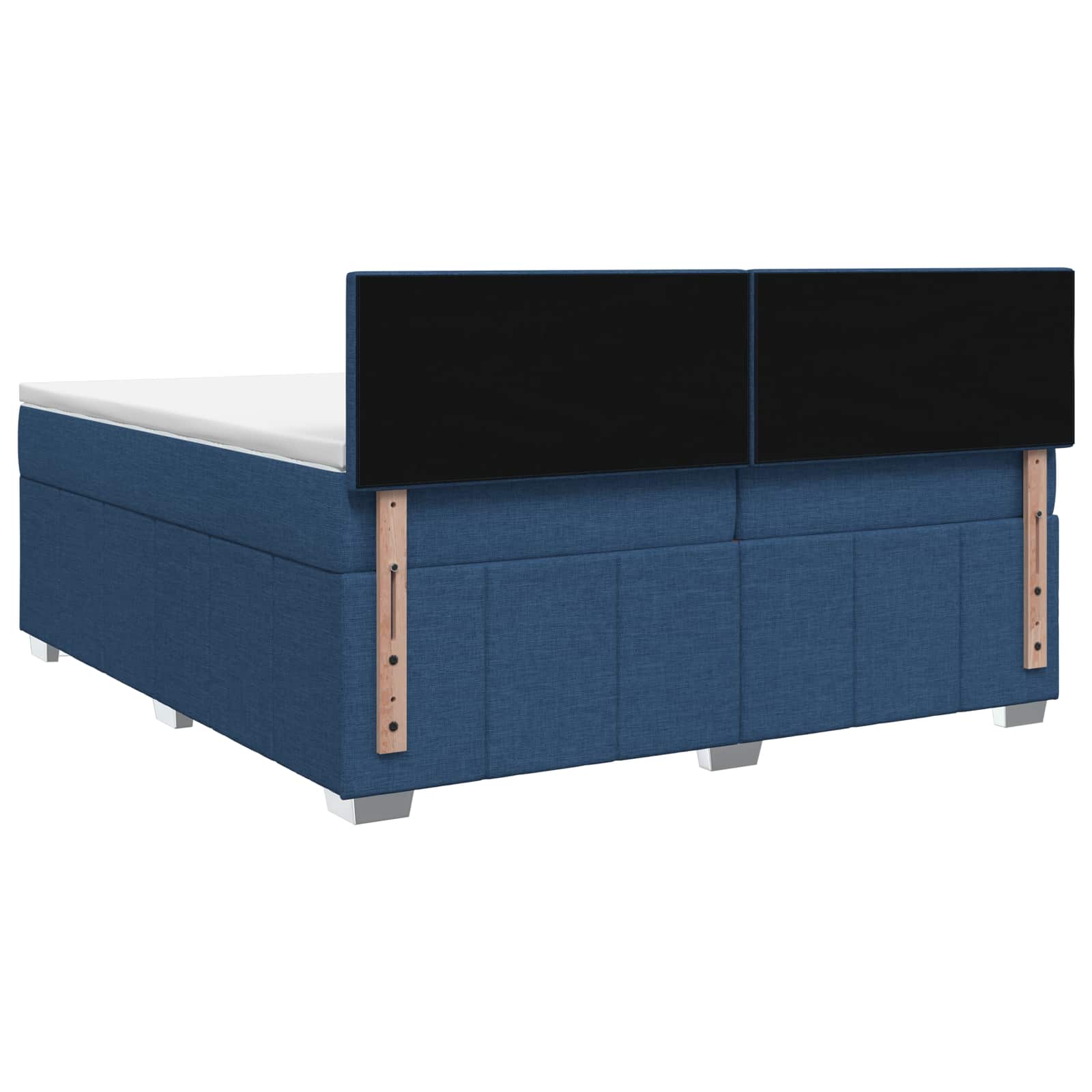 vidaXL Łóżko kontynentalne z materacem niebieski 200 x 200 cm tkanina