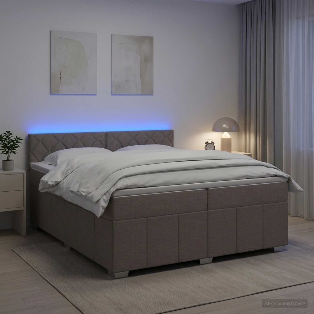 vidaXL Łóżko kontynentalne z materacem Ciemnoszary 200 x 200 cm