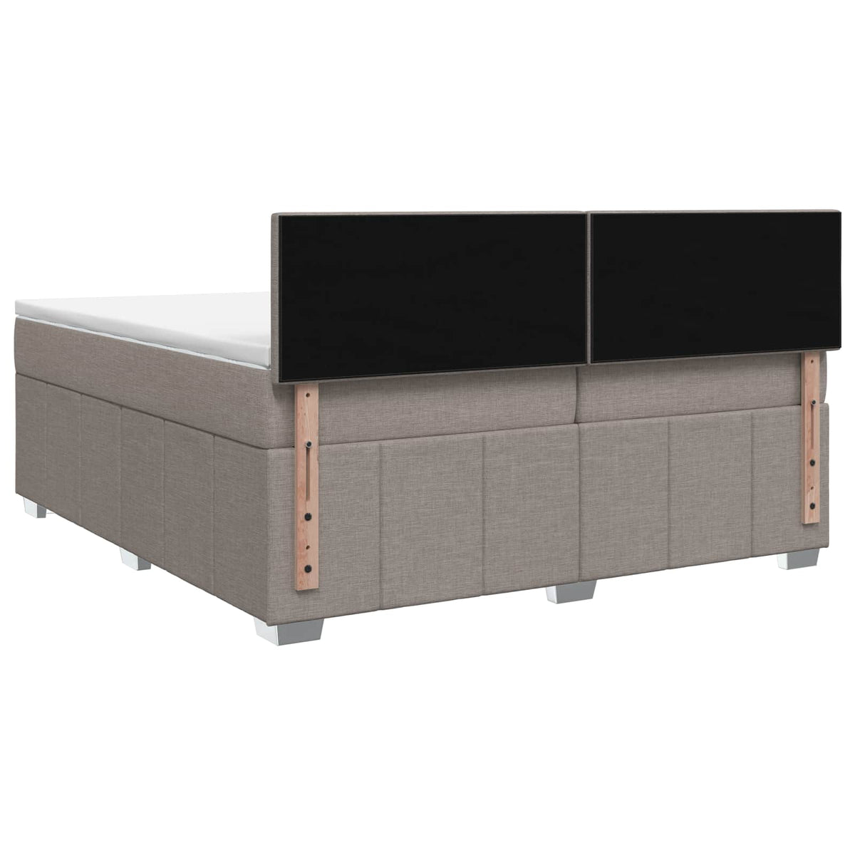 vidaXL Łóżko kontynentalne z materacem Ciemnoszary 200 x 200 cm