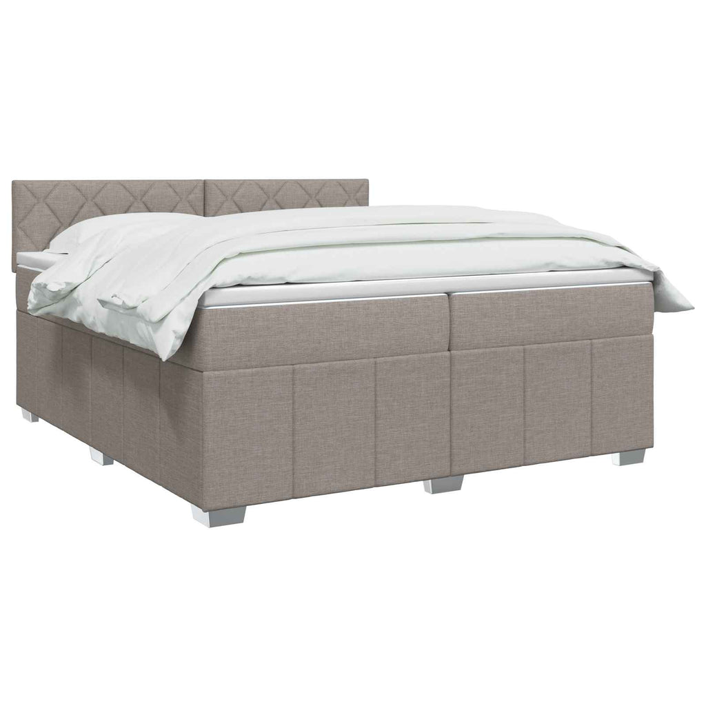 vidaXL Łóżko kontynentalne z materacem Ciemnoszary 200 x 200 cm