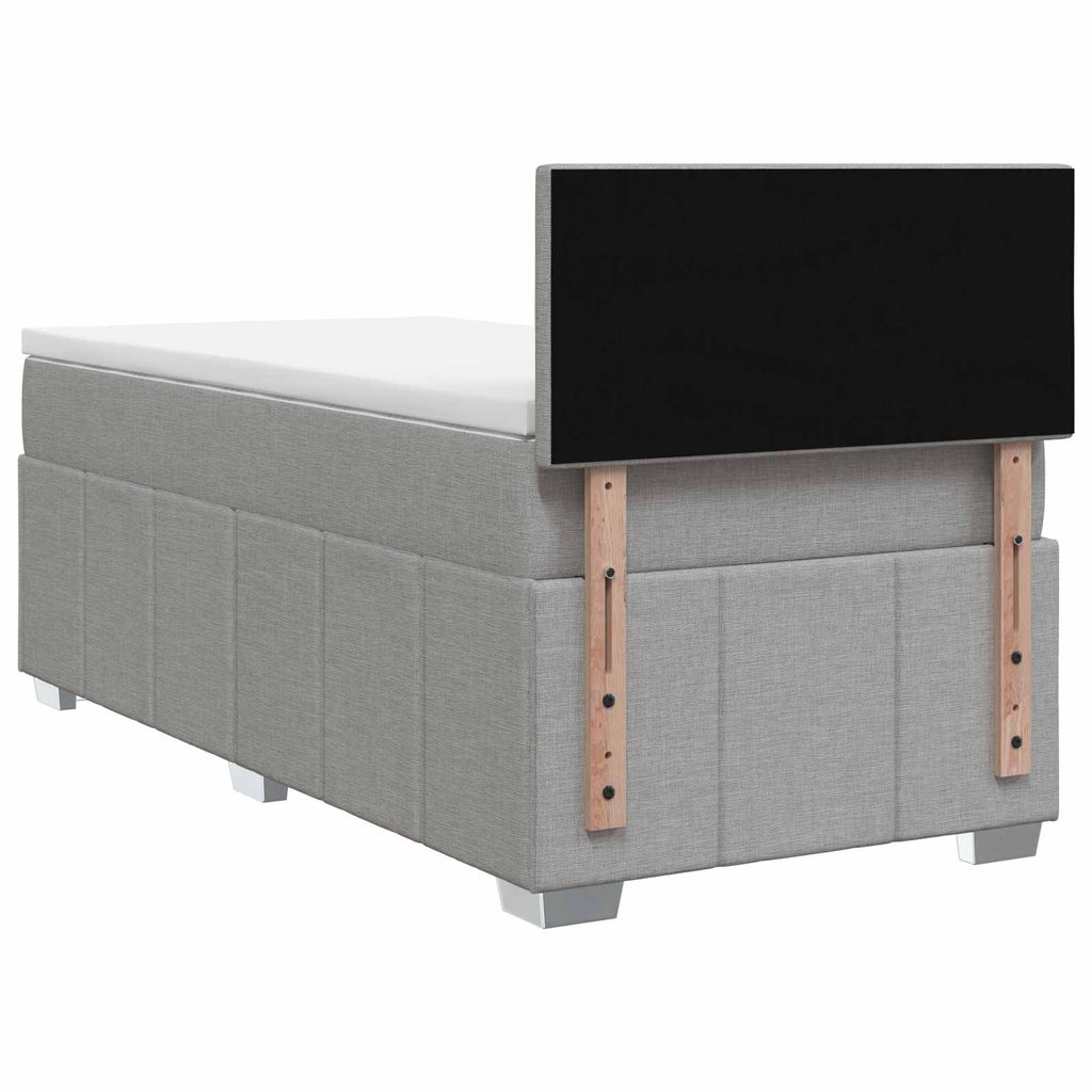 vidaXL Łóżko Box Spring z materacem i LED jasnoszary 90 x 190 cm