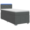 vidaXL Łóżko Box Spring z materacem i LED ciemnoszary 90 x 190 cm