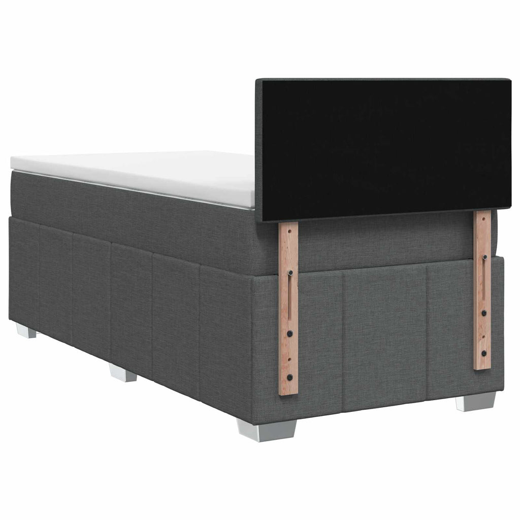 vidaXL Łóżko Box Spring z materacem i LED ciemnoszary 90 x 190 cm
