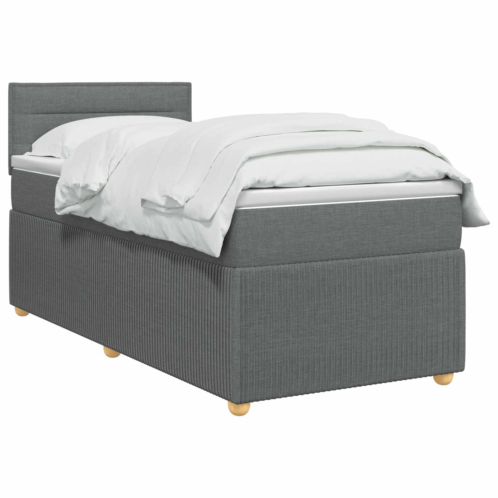 vidaXL Łóżko kontynentalne z materacem ciemnoszary 80 x 200 cm tkanina
