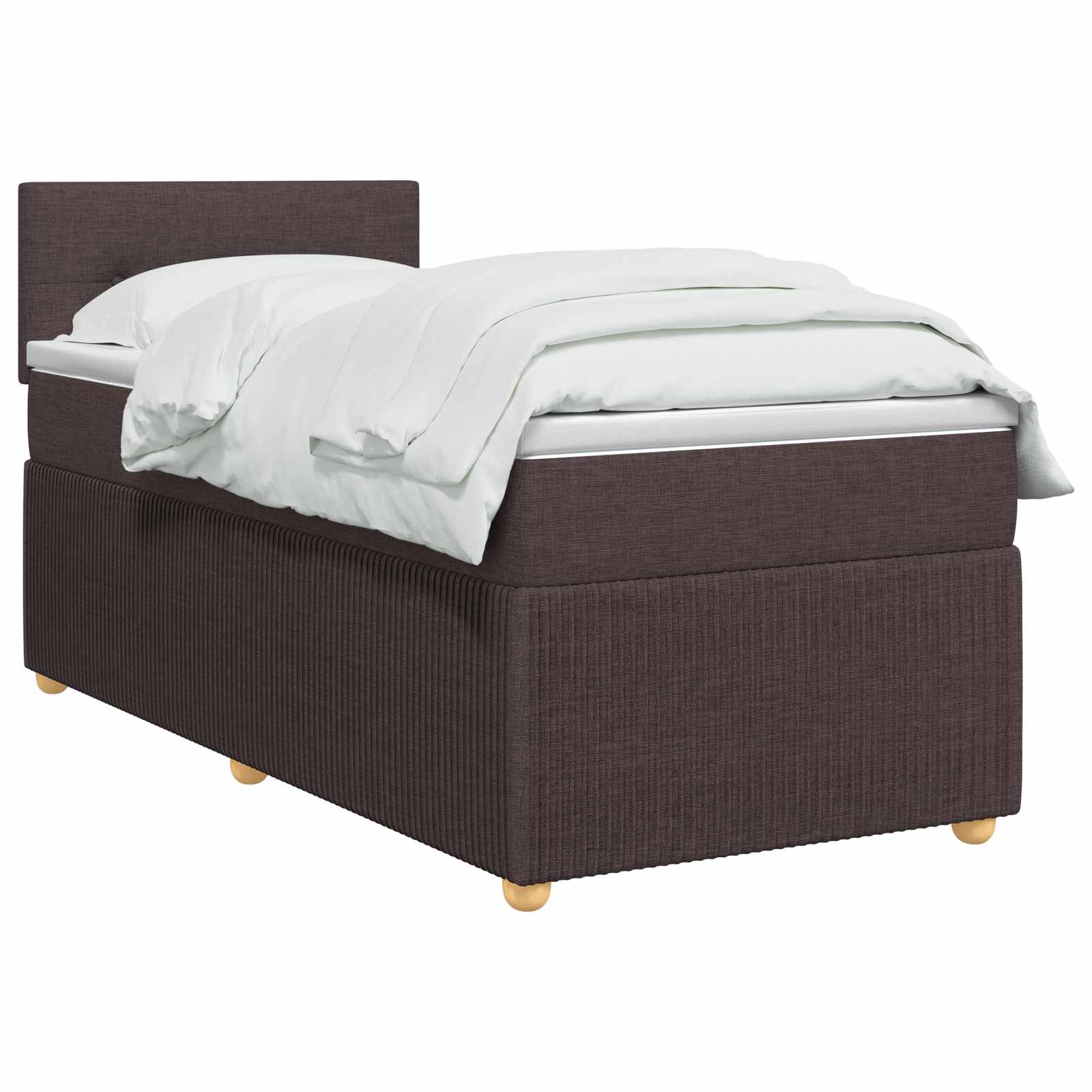 vidaXL Łóżko kontynentalne z materacem Ciemny brąz 80 x 200 cm tkanina