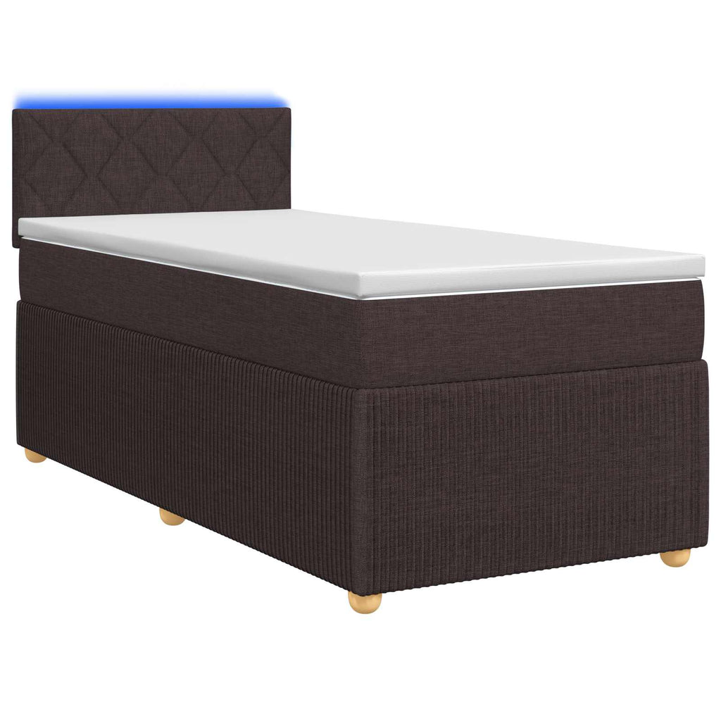vidaXL Łóżko kontynentalne z materacem Ciemny brąz 80 x 200 cm tkanina