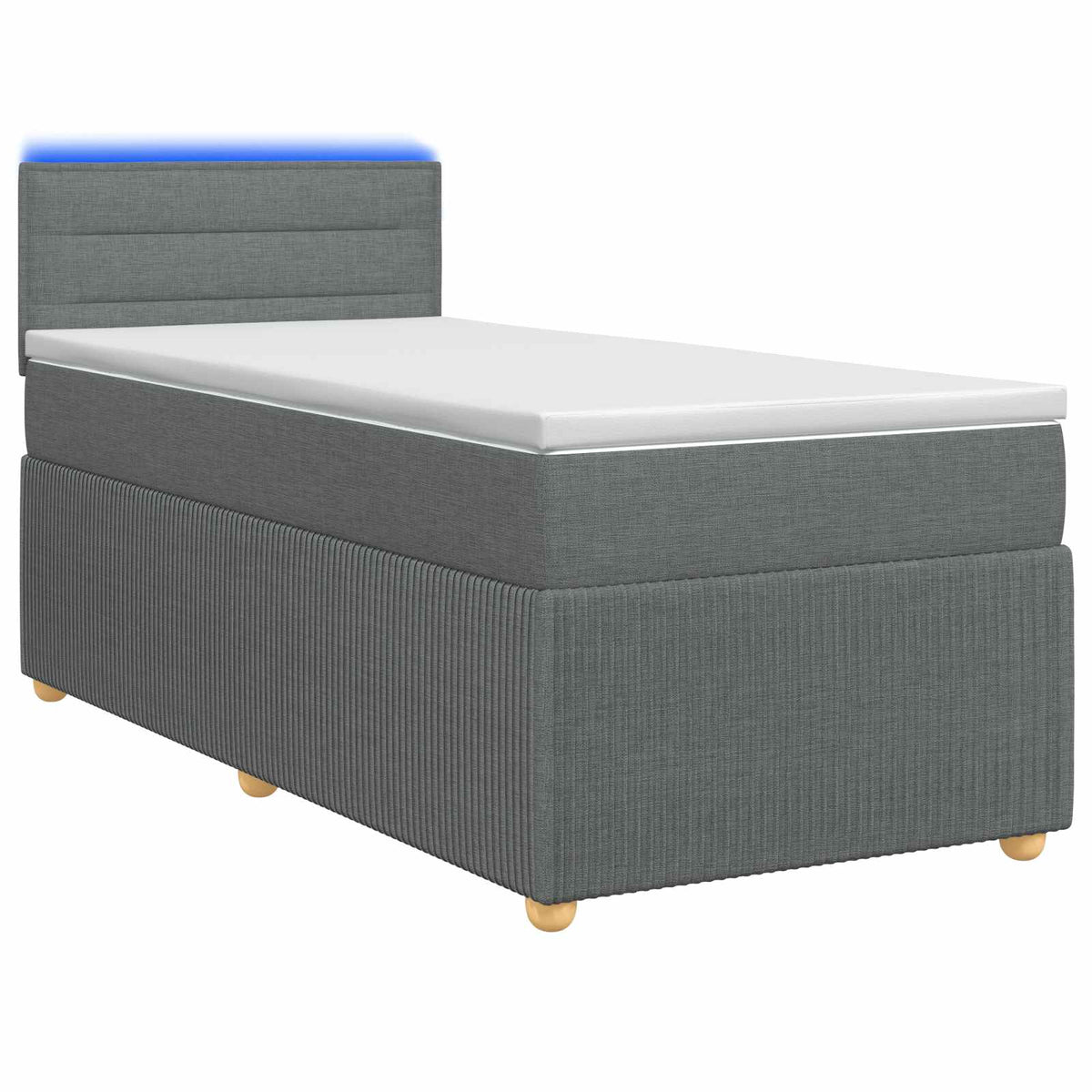 vidaXL Łóżko kontynentalne z materacem ciemnoszary 100 x 200 cm