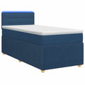 vidaXL Łóżko kontynentalne z materacem niebieski 100 x 200 cm tkanina
