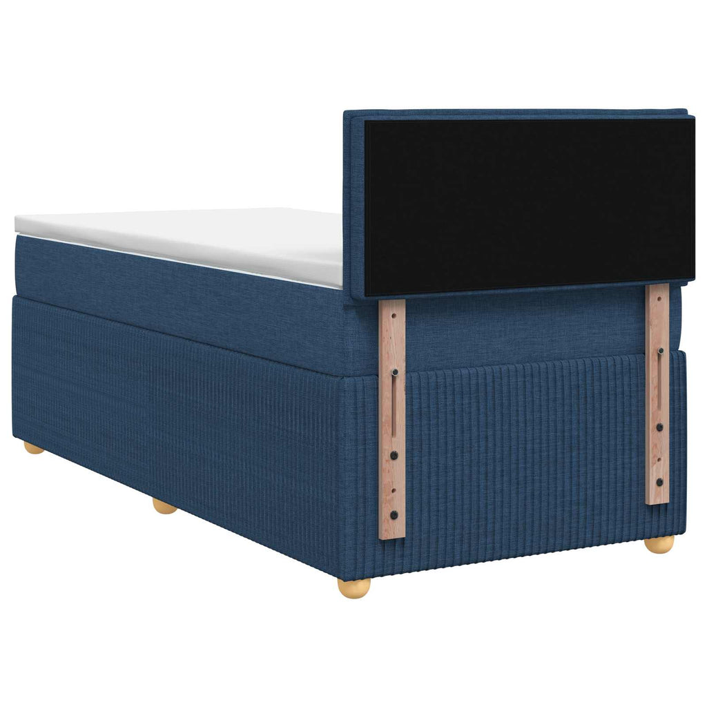 vidaXL Łóżko kontynentalne z materacem niebieski 100 x 200 cm tkanina