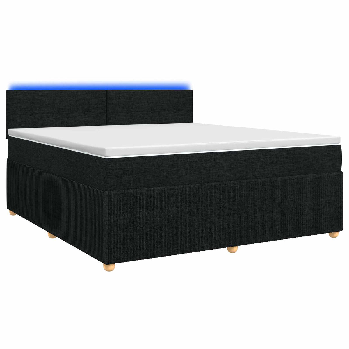 vidaXL Łóżko kontynentalne z materacem Czarny 140 x 190 cm tkanina