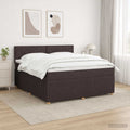 vidaXL Łóżko kontynentalne z materacem Ciemny brąz 180 x 200 cm