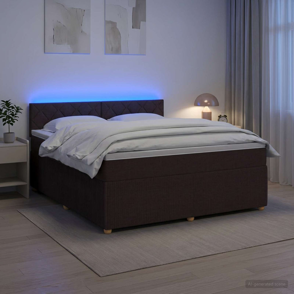 vidaXL Łóżko kontynentalne z materacem Ciemny brąz 140 x 190 cm
