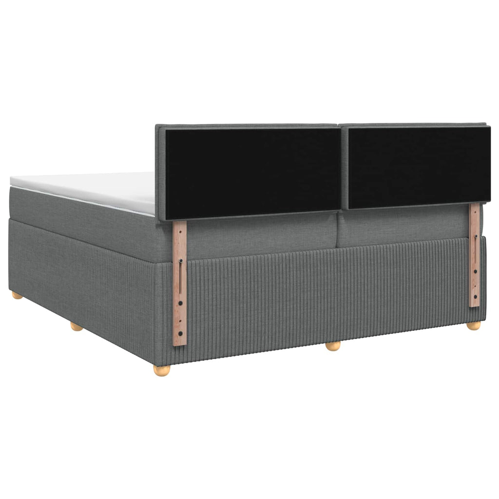 vidaXL Łóżko kontynentalne z materacem ciemnoszary 200 x 200 cm