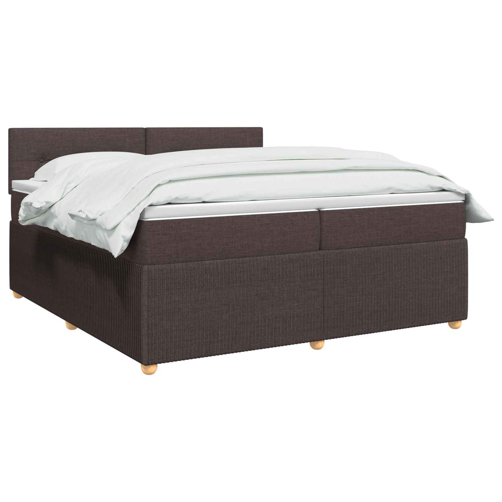 vidaXL Łóżko kontynentalne z materacem Ciemny brąz 200 x 200 cm