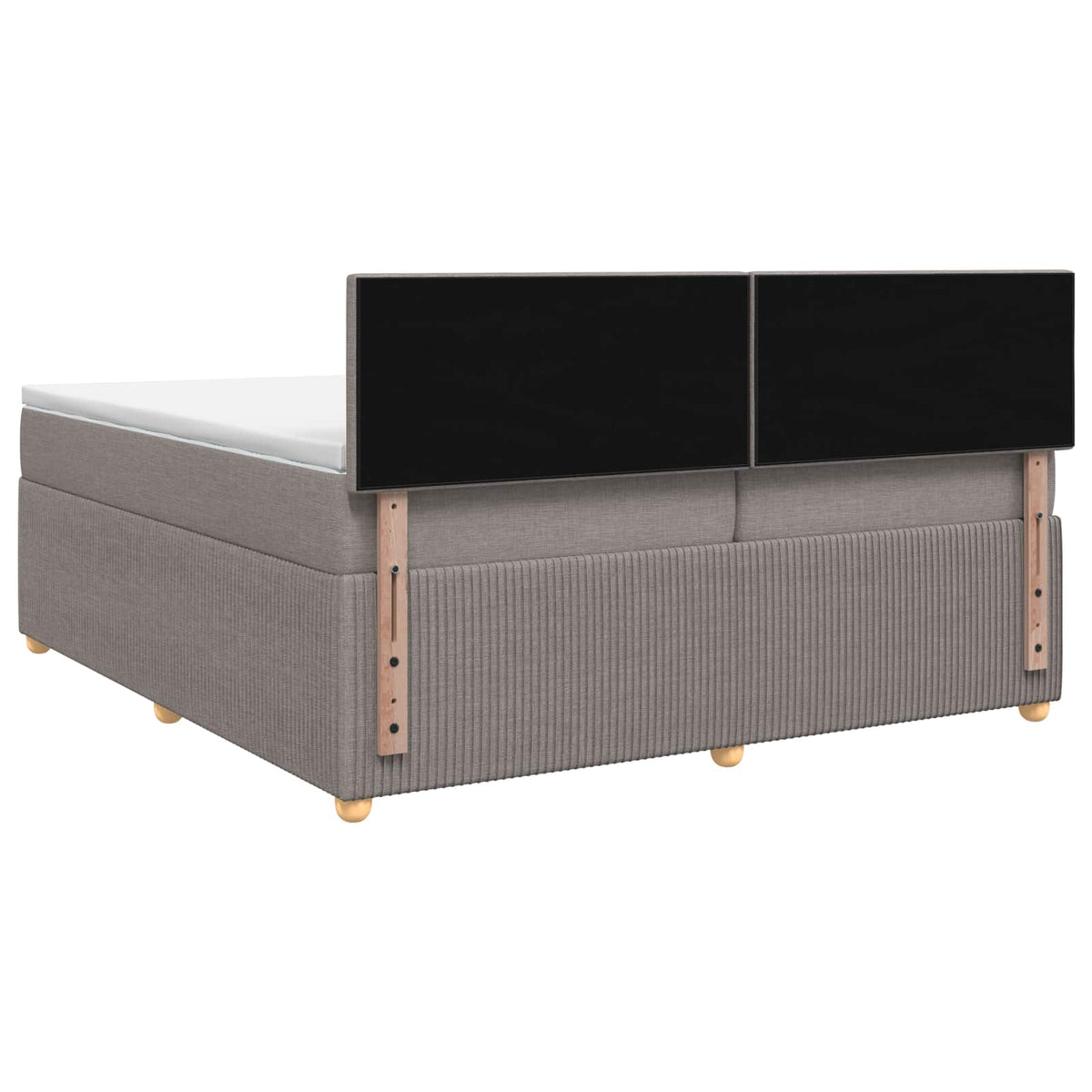 vidaXL Łóżko kontynentalne z materacem Ciemnoszary 200 x 200 cm
