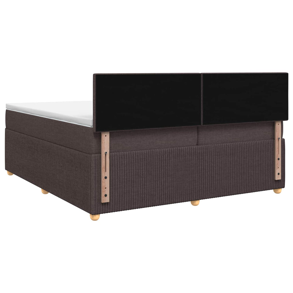 vidaXL Łóżko kontynentalne z materacem Ciemny brąz 200 x 200 cm