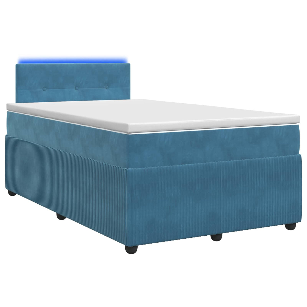 vidaXL Łóżko kontynentalne z materacem niebieski 120 x 200 cm Welur