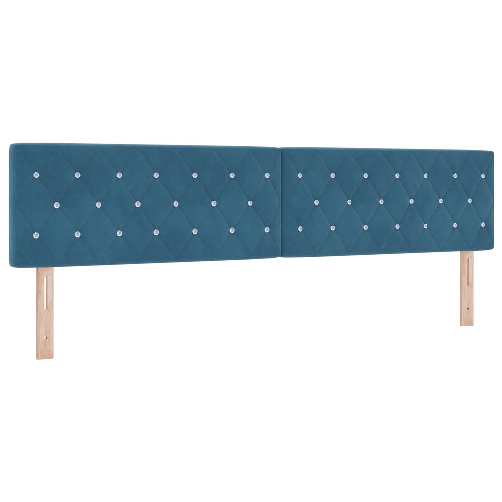 vidaXL Łóżko kontynentalne z materacem niebieski 200 x 200 cm Welur