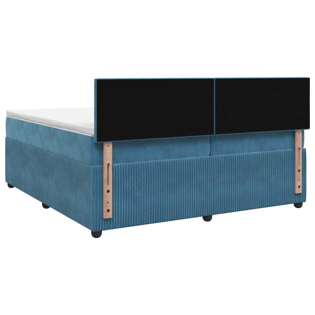 vidaXL Łóżko kontynentalne z materacem niebieski 200 x 200 cm Welur