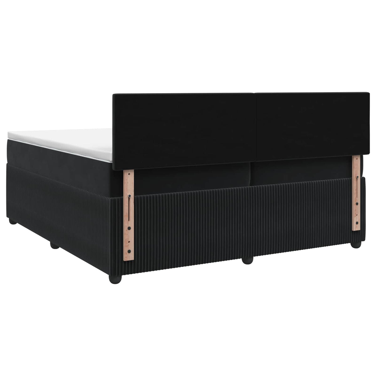vidaXL Łóżko kontynentalne z materacem Czarny 200 x 200 cm Welur