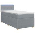 vidaXL Łóżko Box Spring z materacem i LED jasnoszary 90 x 190 cm