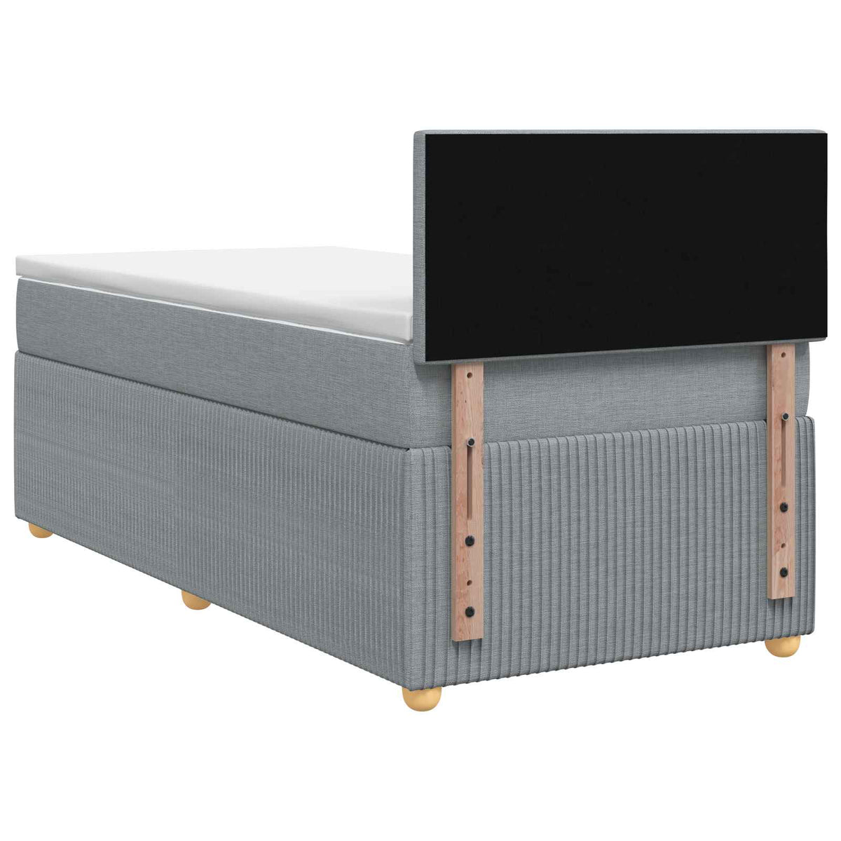 vidaXL Łóżko Box Spring z materacem i LED jasnoszary 90 x 190 cm