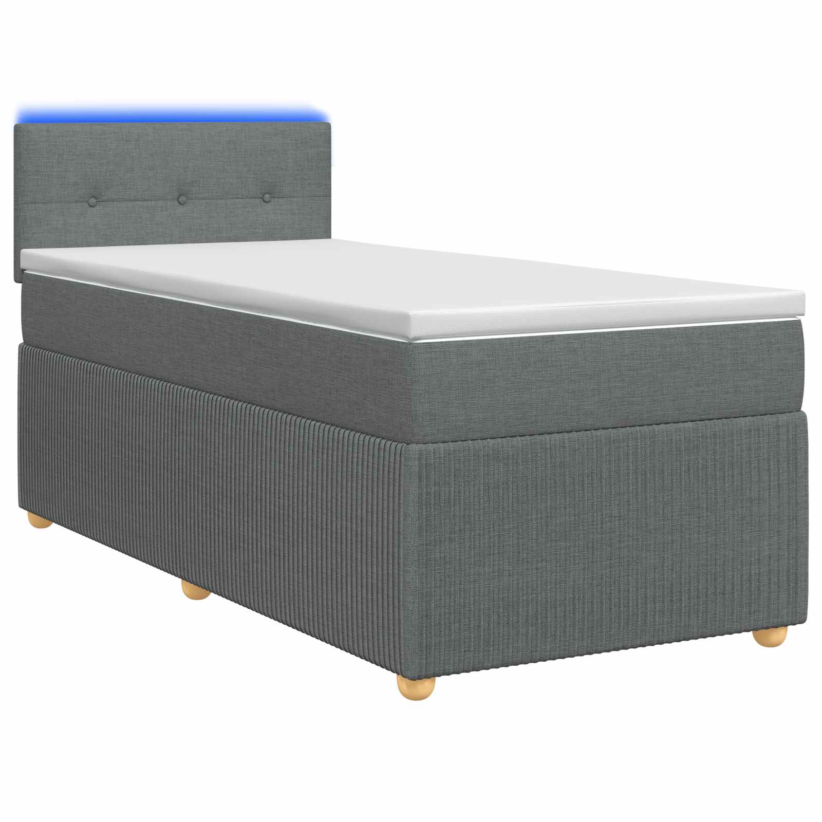 vidaXL Łóżko Box Spring z materacem i LED ciemnoszary 90 x 190 cm