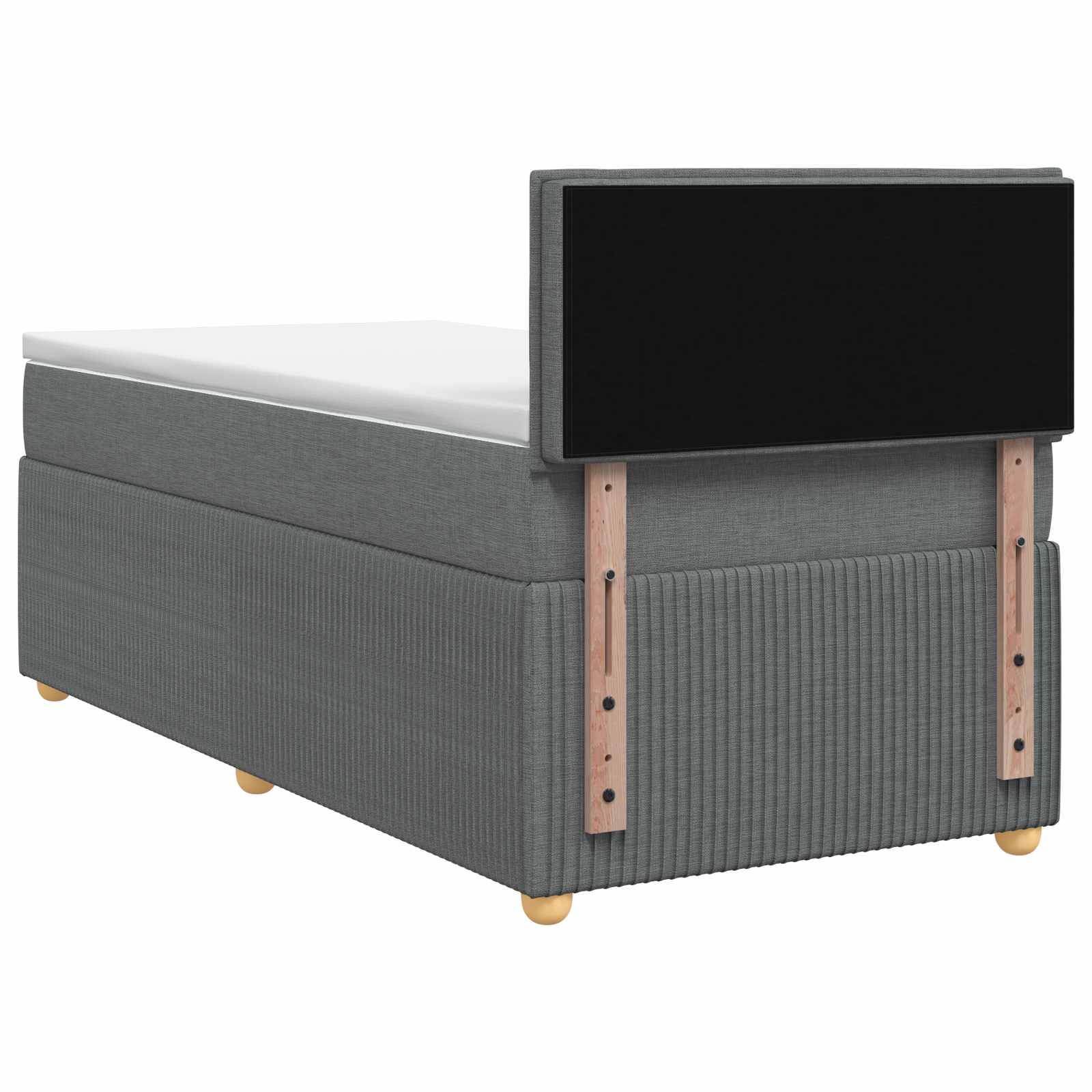 vidaXL Łóżko Box Spring z materacem i LED ciemnoszary 90 x 190 cm