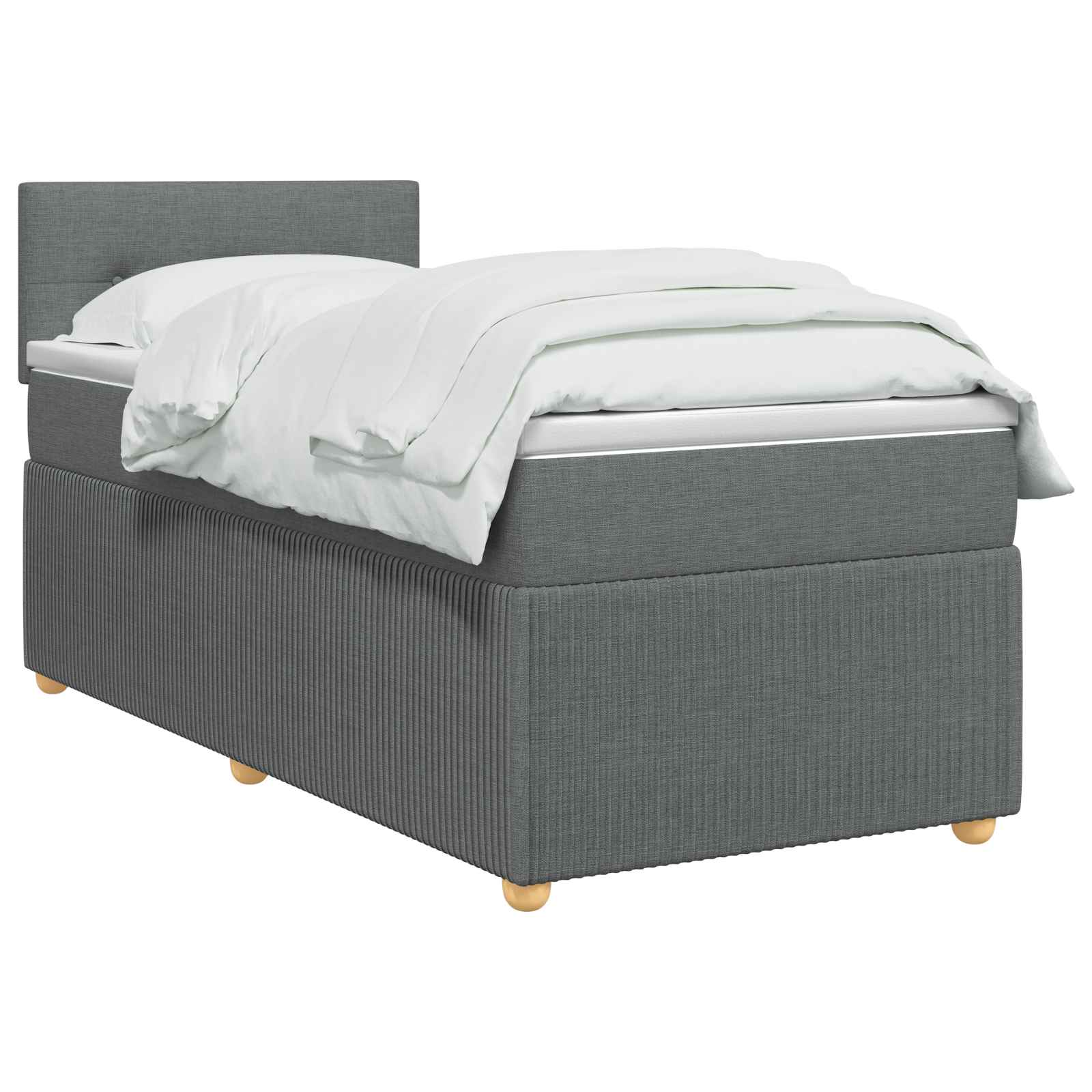 vidaXL Łóżko Box Spring z materacem i LED ciemnoszary 90 x 190 cm