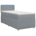 vidaXL Łóżko Box Spring z materacem i LED jasnoszary 90 x 190 cm