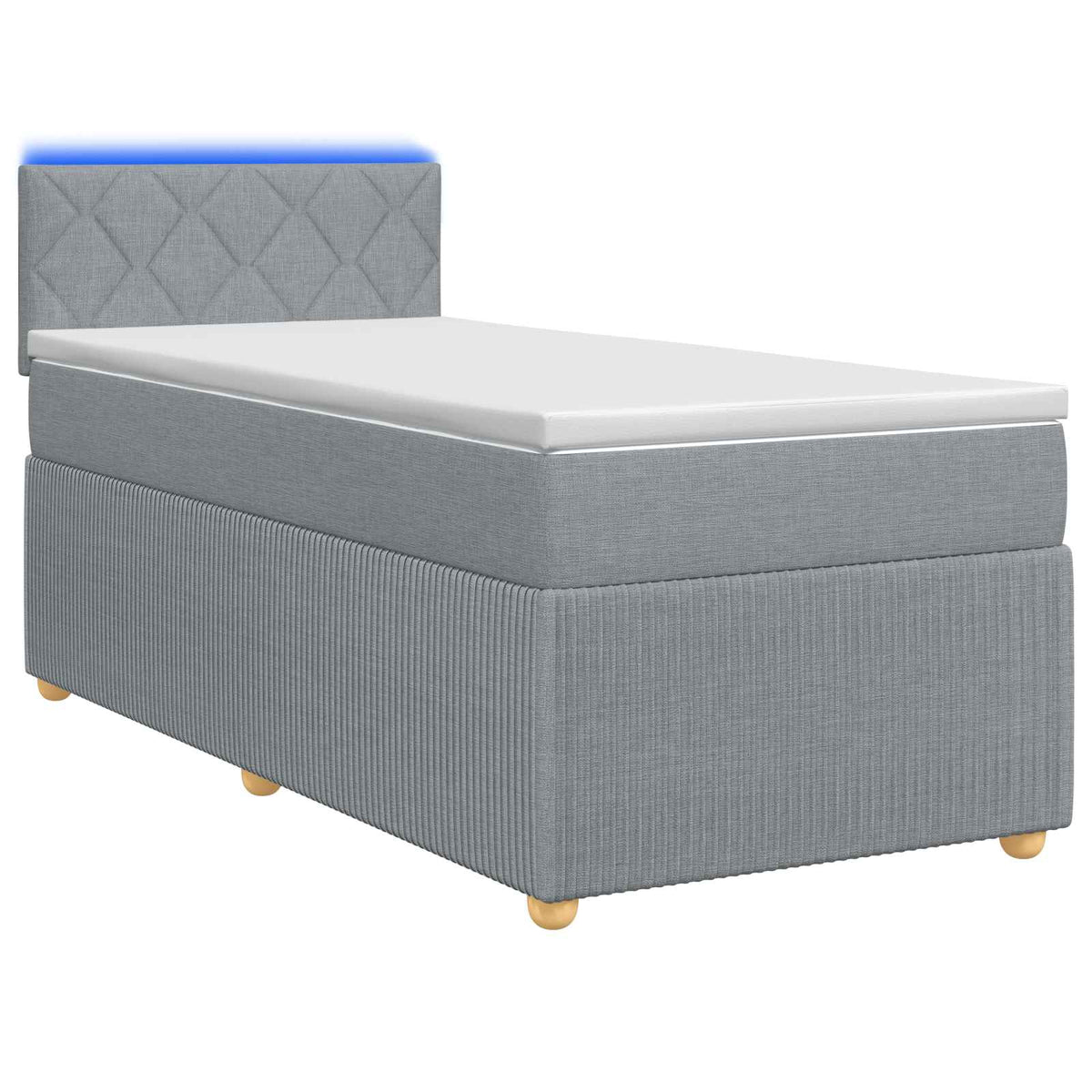 vidaXL Łóżko Box Spring z materacem i LED jasnoszary 90 x 190 cm