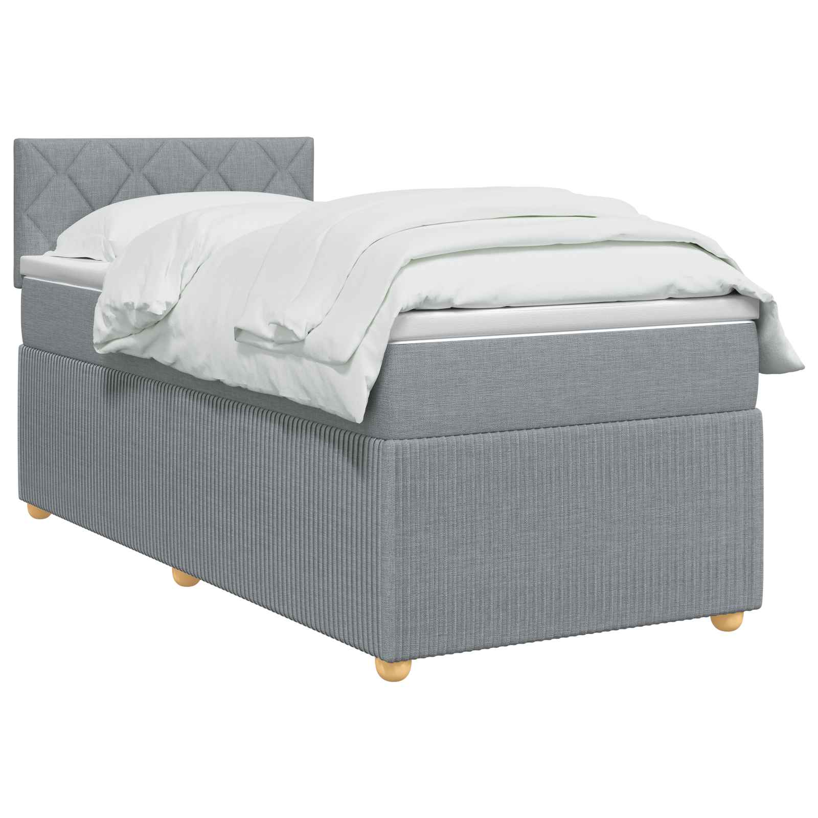 vidaXL Łóżko Box Spring z materacem i LED jasnoszary 90 x 190 cm