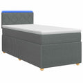 vidaXL Łóżko Box Spring z materacem i LED ciemnoszary 90 x 190 cm