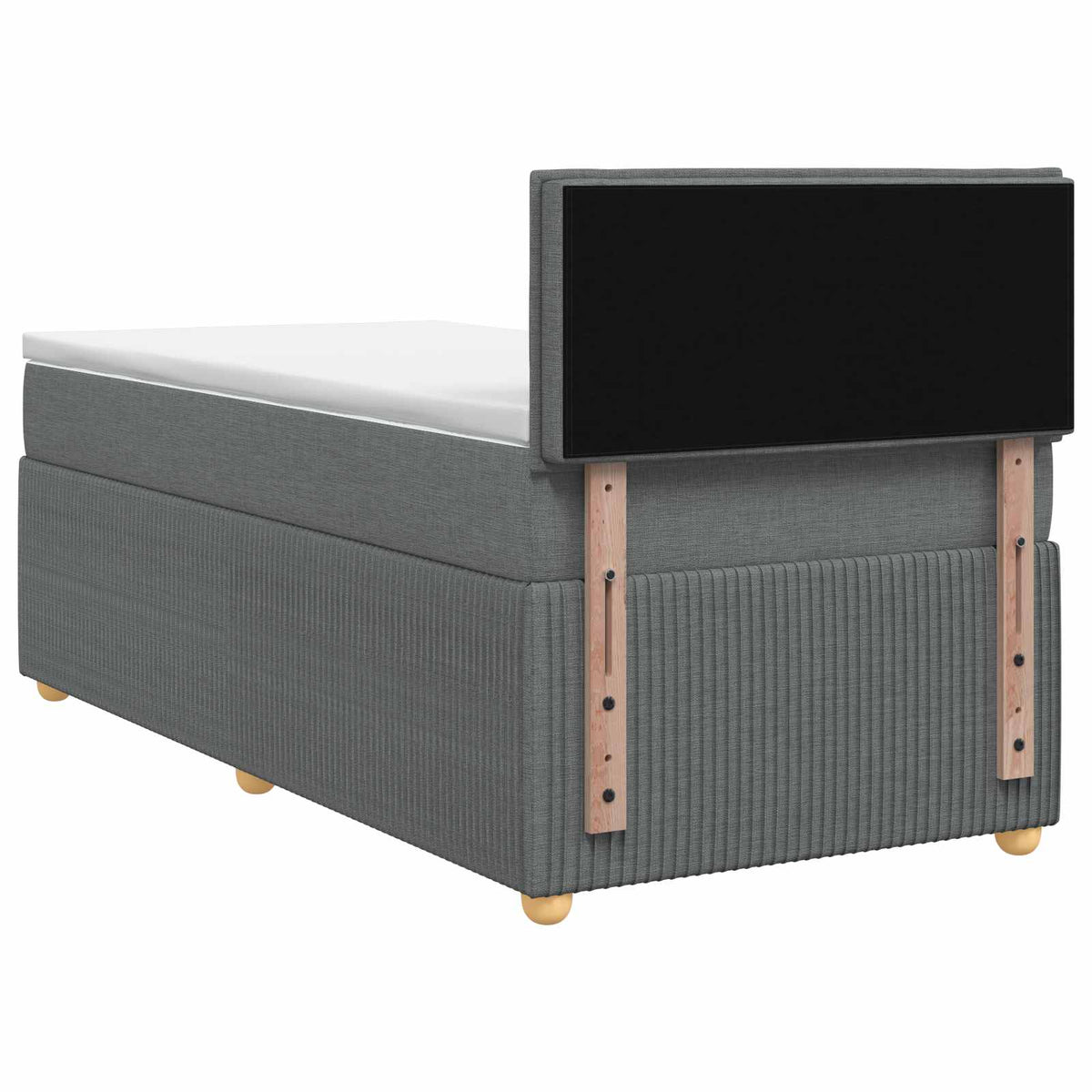 vidaXL Łóżko Box Spring z materacem i LED ciemnoszary 90 x 190 cm
