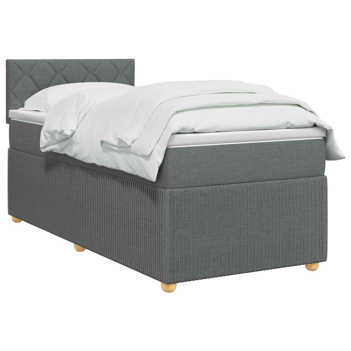 vidaXL Łóżko Box Spring z materacem i LED ciemnoszary 90 x 190 cm