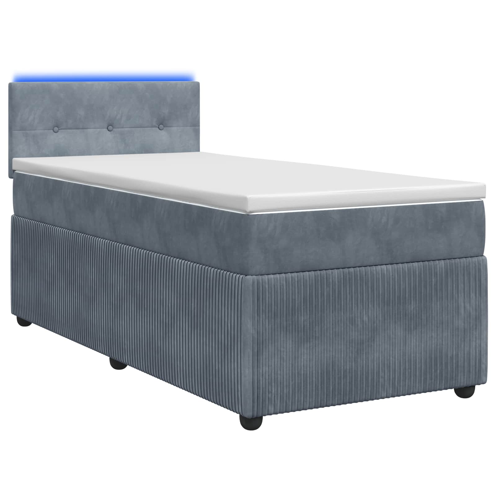 vidaXL Łóżko Box Spring z materacem i LED ciemnoszary 90 x 190 cm