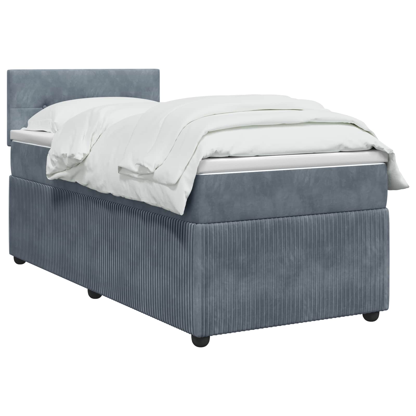 vidaXL Łóżko Box Spring z materacem i LED ciemnoszary 90 x 190 cm