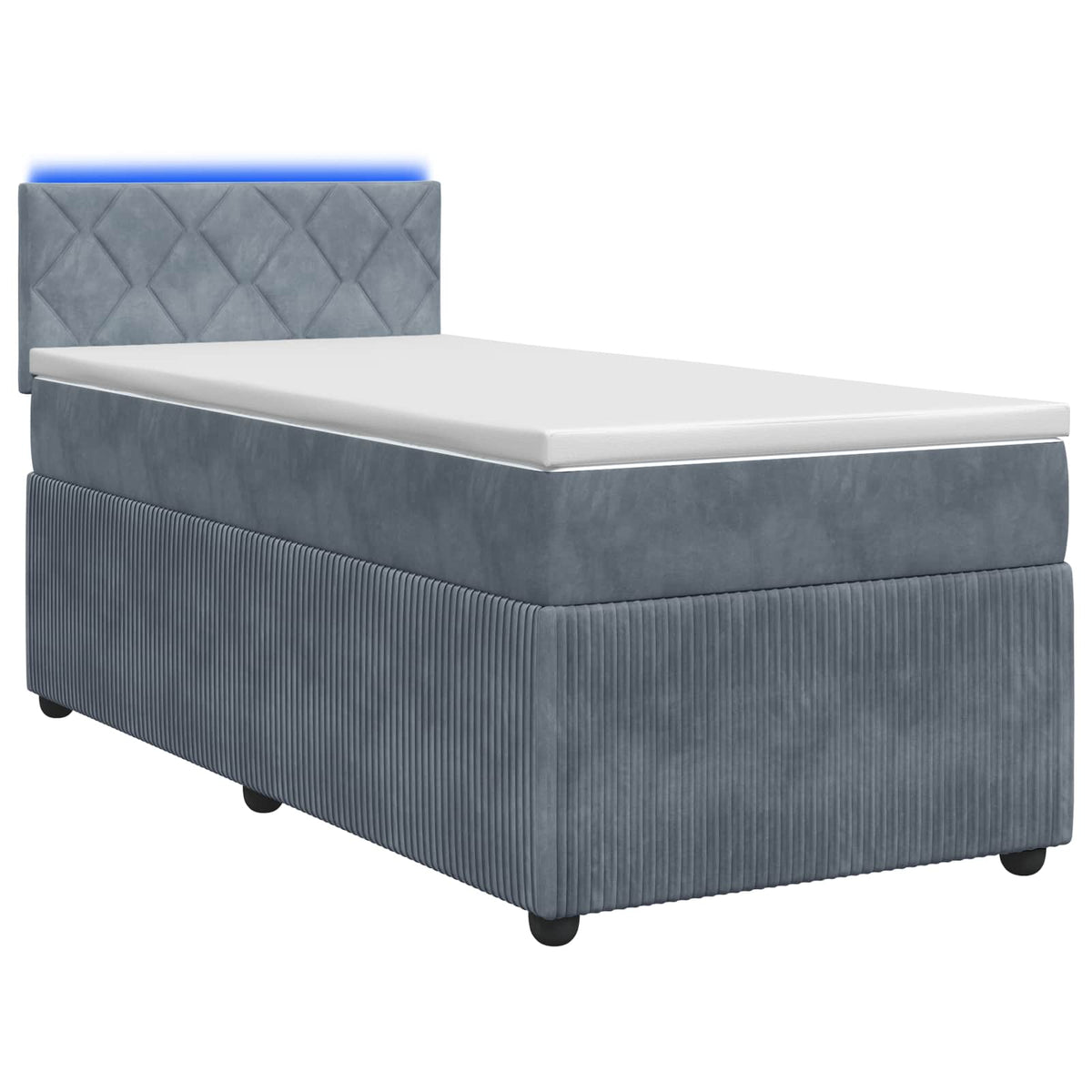 vidaXL Łóżko Box Spring z materacem i LED ciemnoszary 90 x 190 cm