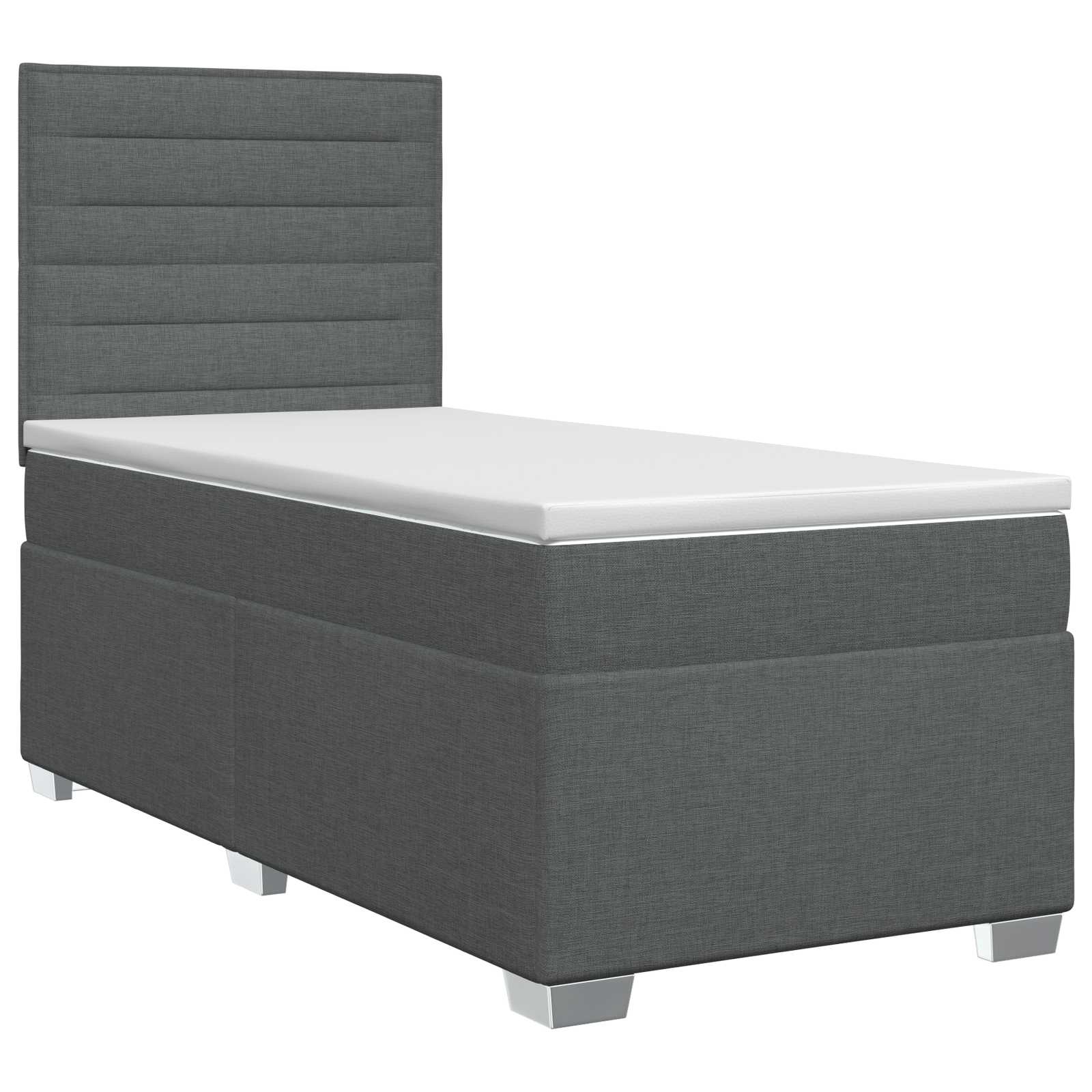 vidaXL Łóżko kontynentalne z materacem ciemnoszary 80 x 200 cm tkanina