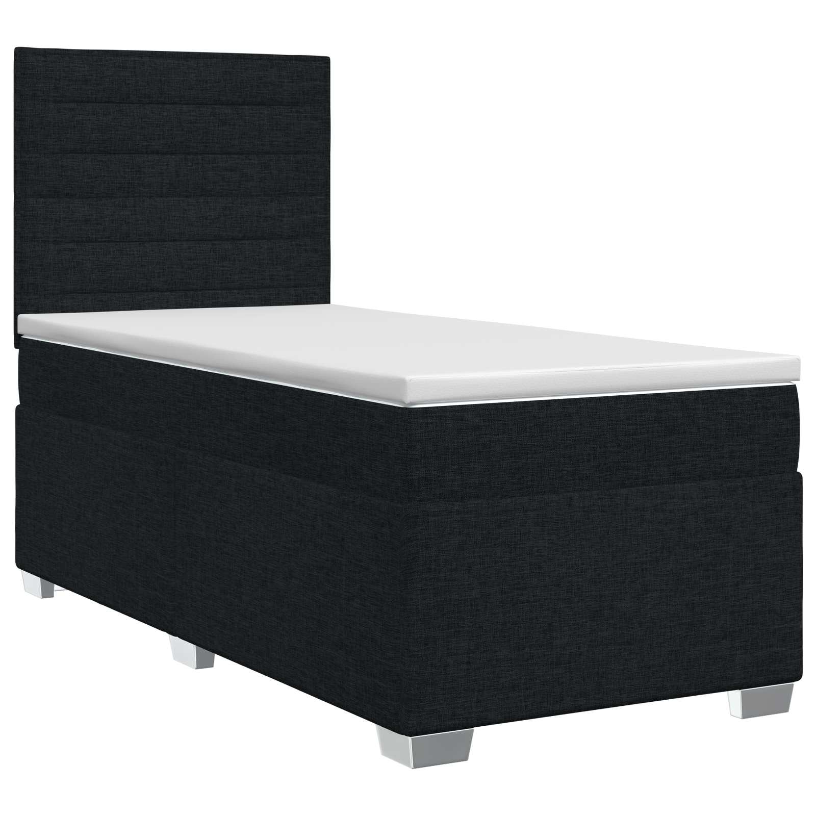 vidaXL Łóżko kontynentalne z materacem Czarny 80 x 200 cm tkanina