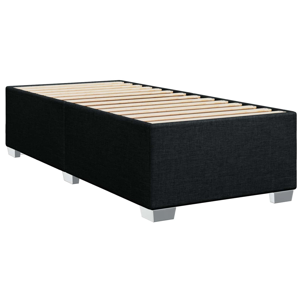 vidaXL Łóżko kontynentalne z materacem Czarny 80 x 200 cm tkanina