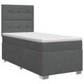 vidaXL Łóżko kontynentalne z materacem ciemnoszary 80 x 200 cm tkanina